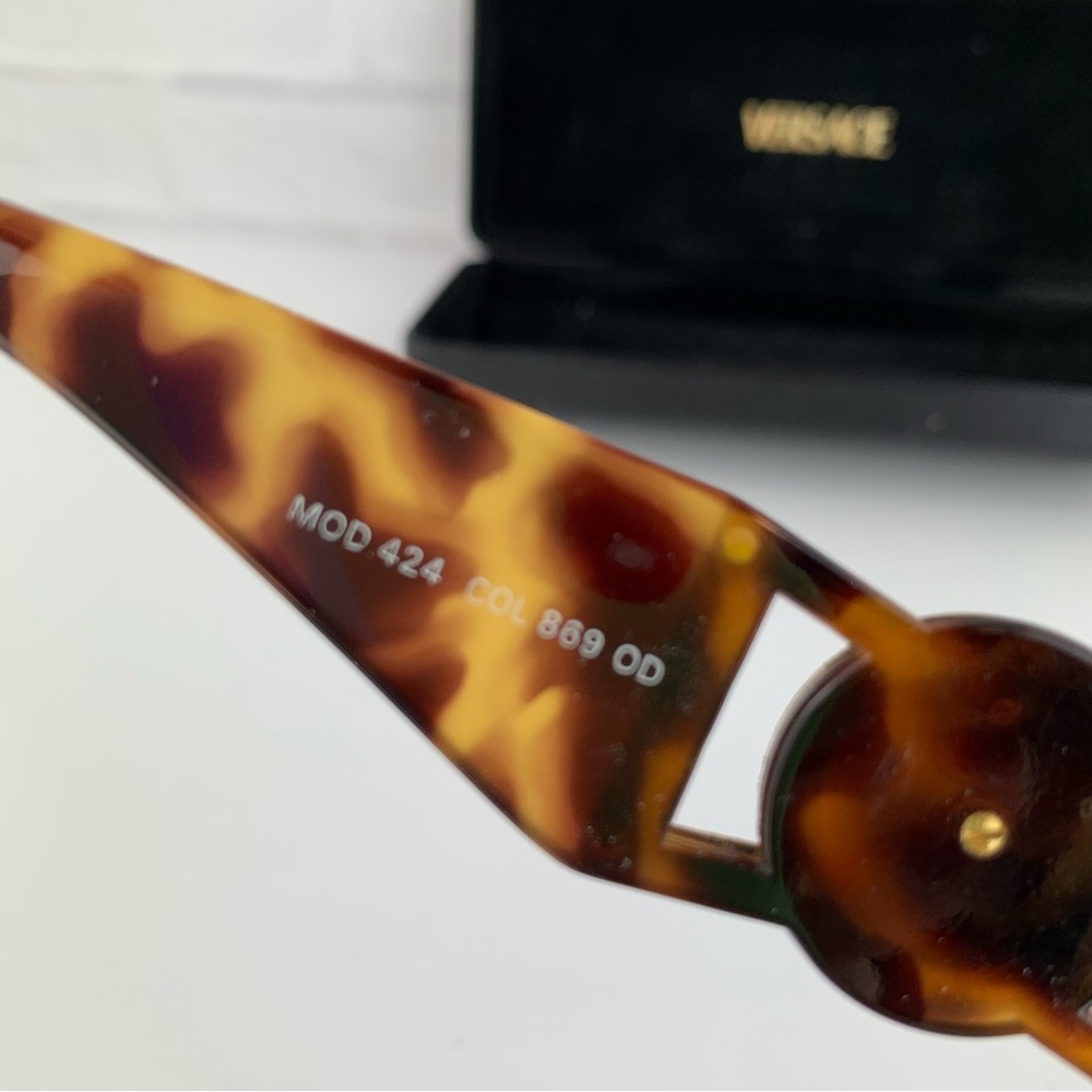 RARE Vintage GIANNI VERSACE MOD 424/ COL.869 OD Tortoise Sunglasses - Picture 7 of 11